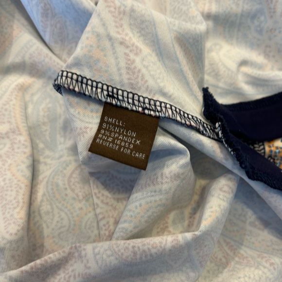 J McLaughlin Top Biscayne Tunic Catalina Cloth Blue Paisley Floral Printed M - Picture 8 of 8